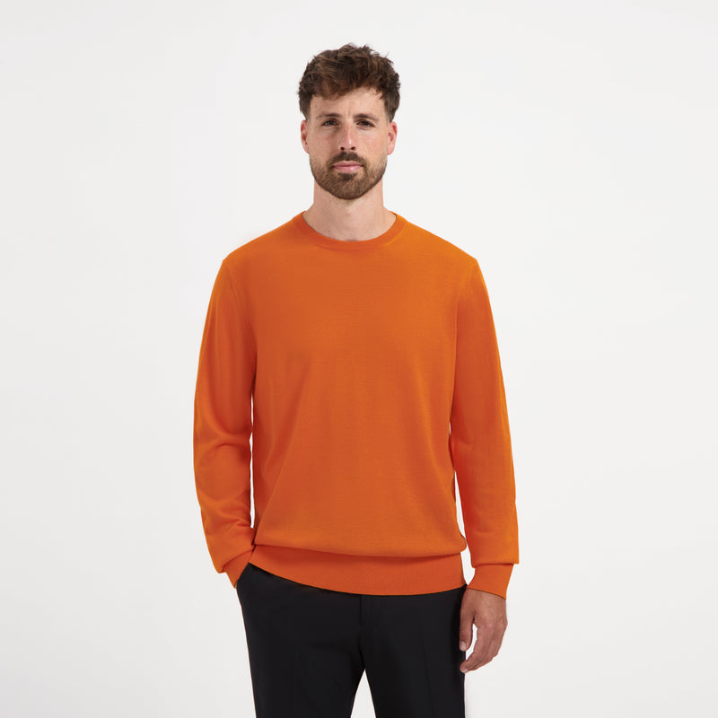 Pull Crew Neck 100% Merino - Curcuma Orange