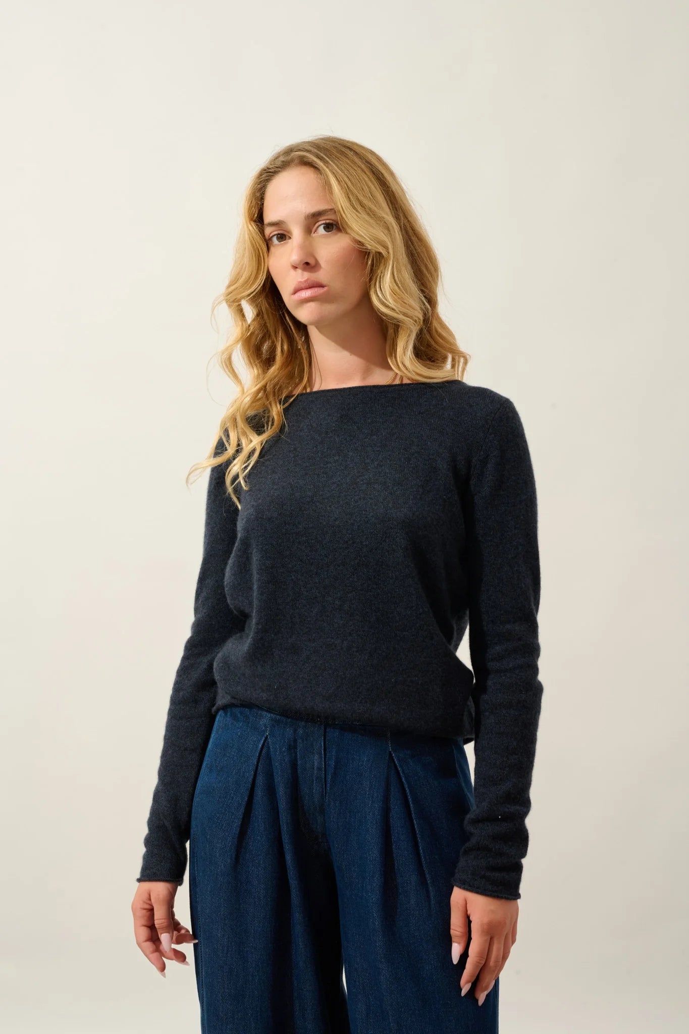 Boat-Neck Jumper - Criou - Caviar