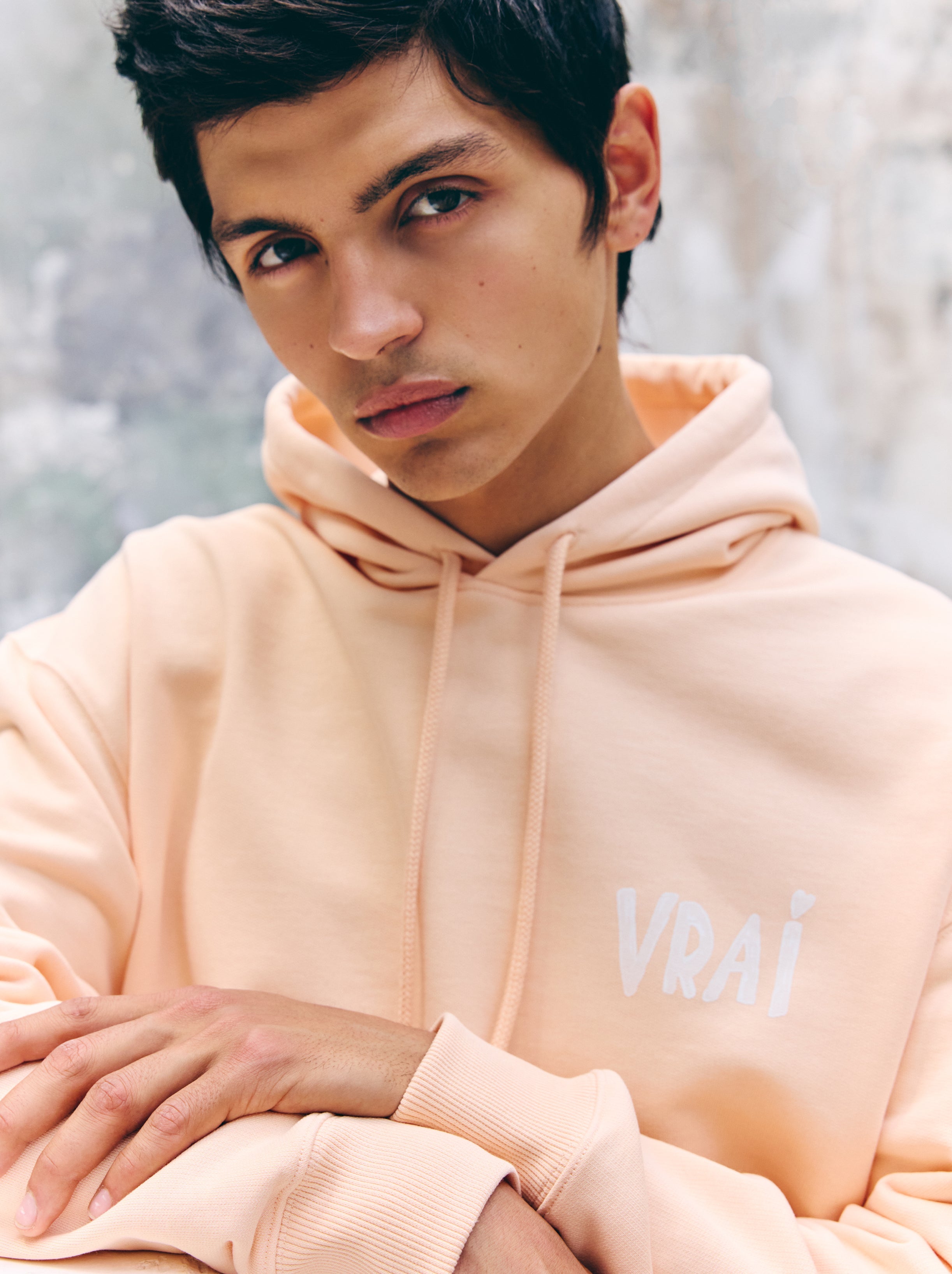 Sweat Capuche Unisexe Fresque Abricot