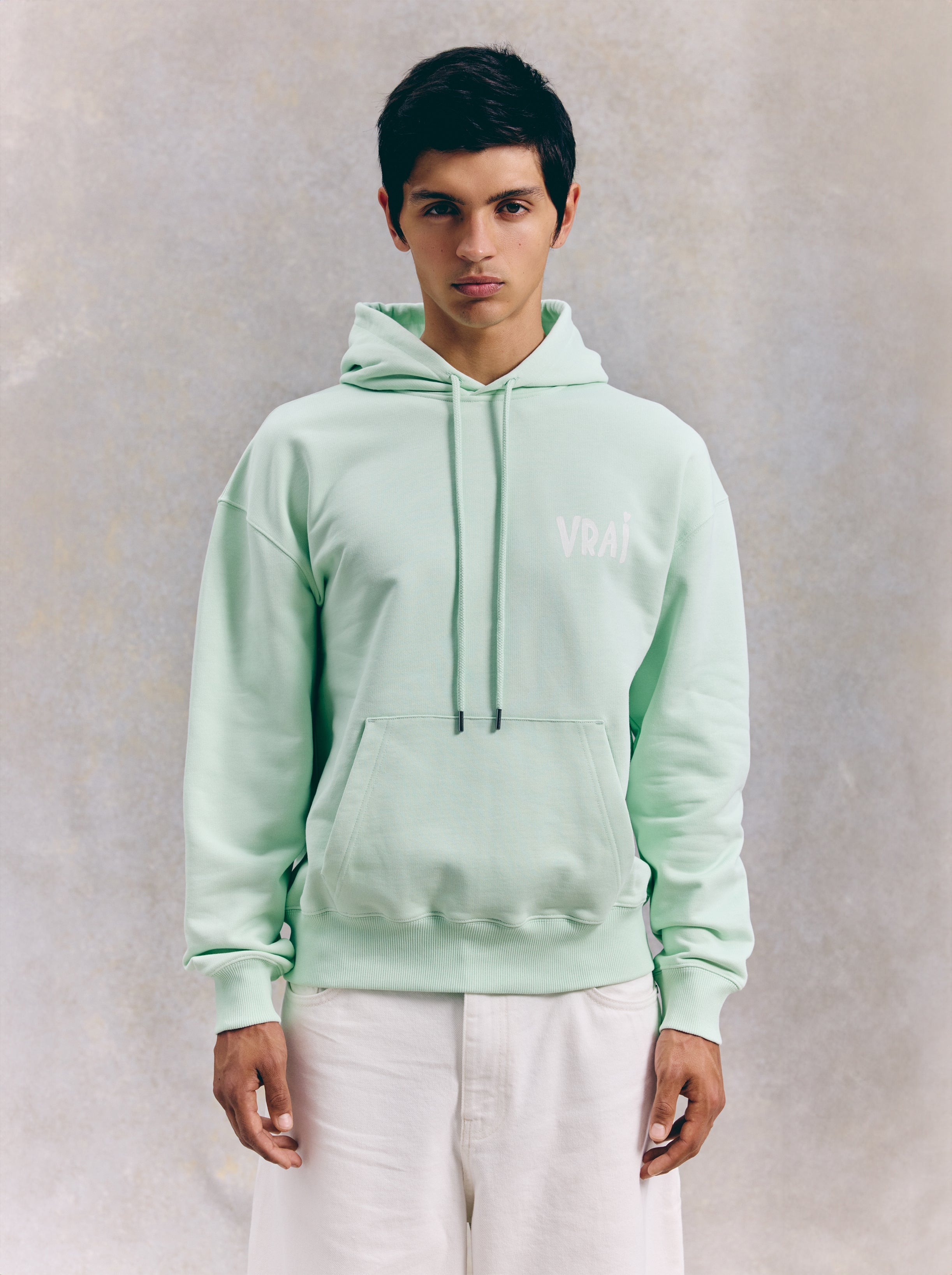 Sweat Capuche Unisexe Fresque Vert D'Eau