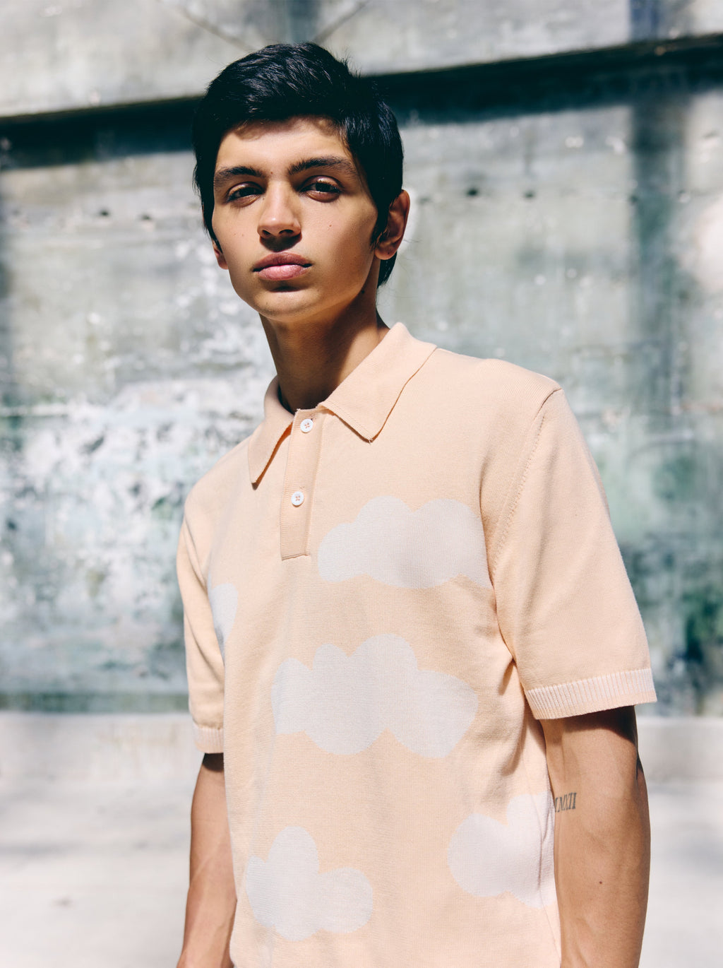 Polo unisex Nubes de albaricoque