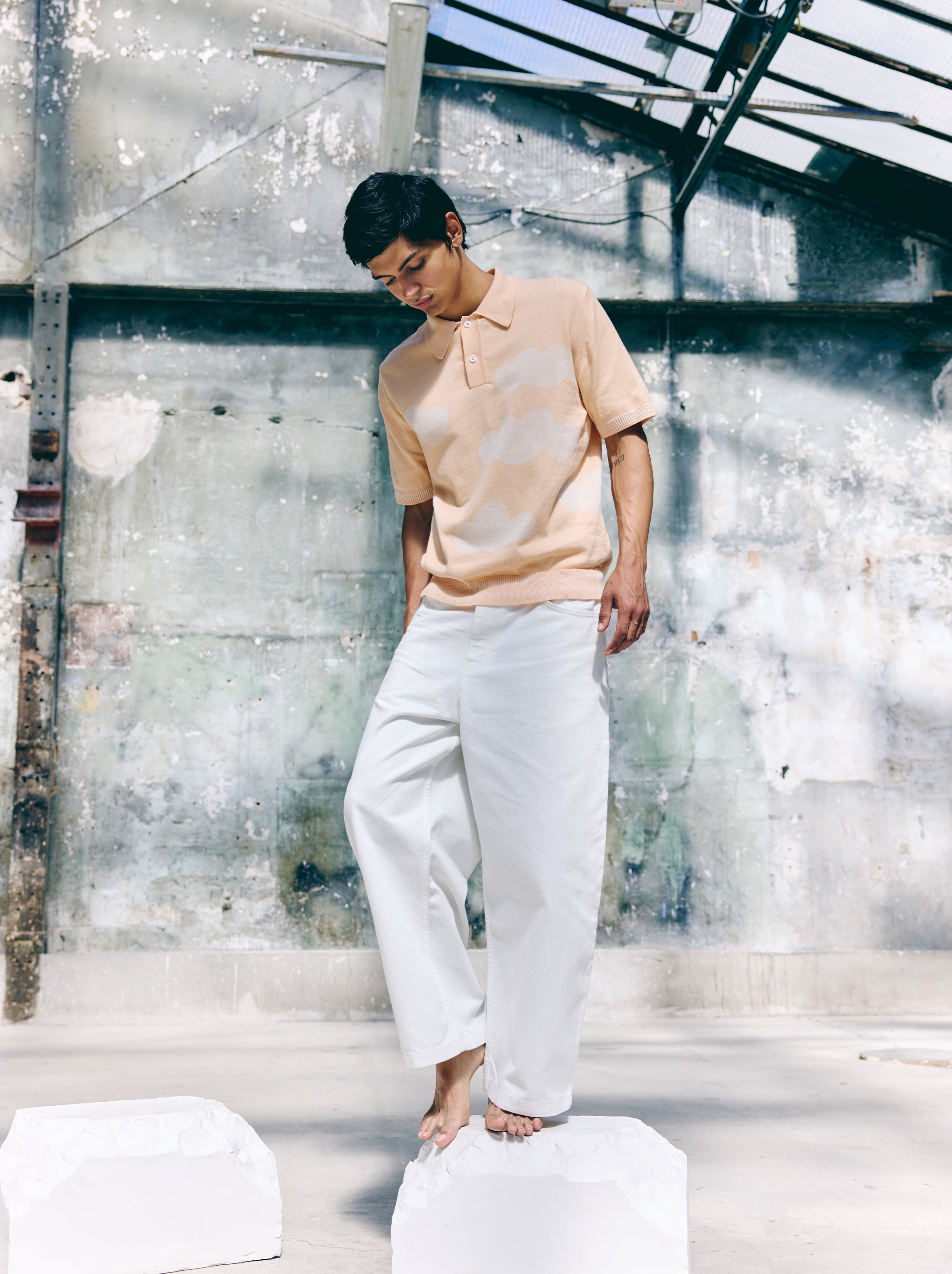 Polo unisex Nubes de albaricoque