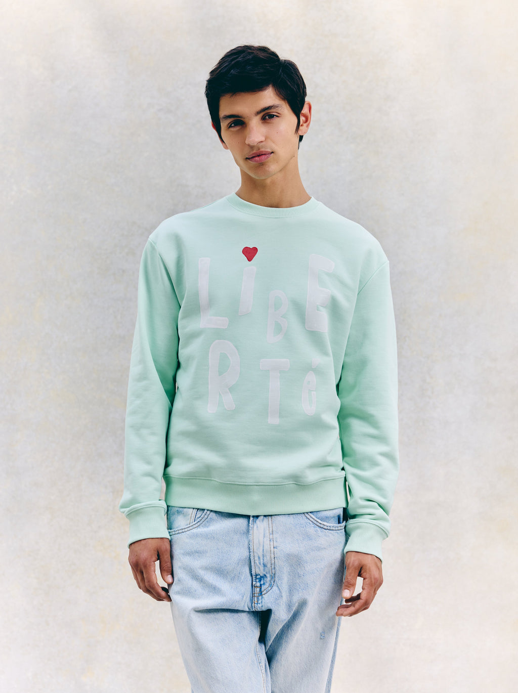 Sweat Unisexe Coup De Pinceau Vert D'Eau