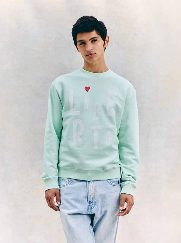 Sweat Unisexe Coup De Pinceau Vert D'Eau