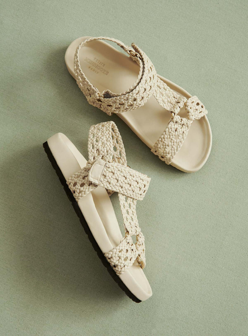 SANDALES PLATES BLANCHES CRISTINA PETITE MENDIGOTE