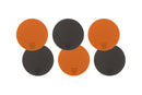 Sous-Verre Rond Réversible - 6 Pièces - Cuir Recyclé Orange Et Chocolat