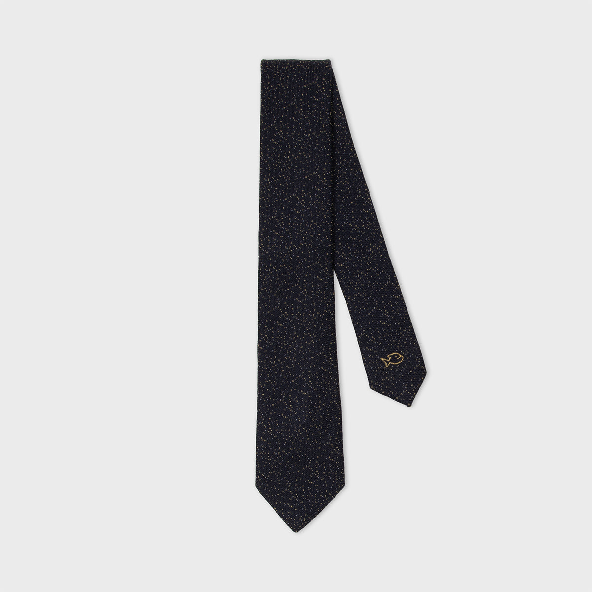 Corbata de lana - Azul marino y amarillo