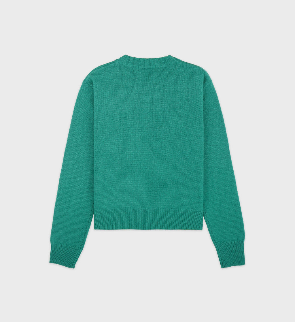 Crown Cashmere Crewneck - Green - Women