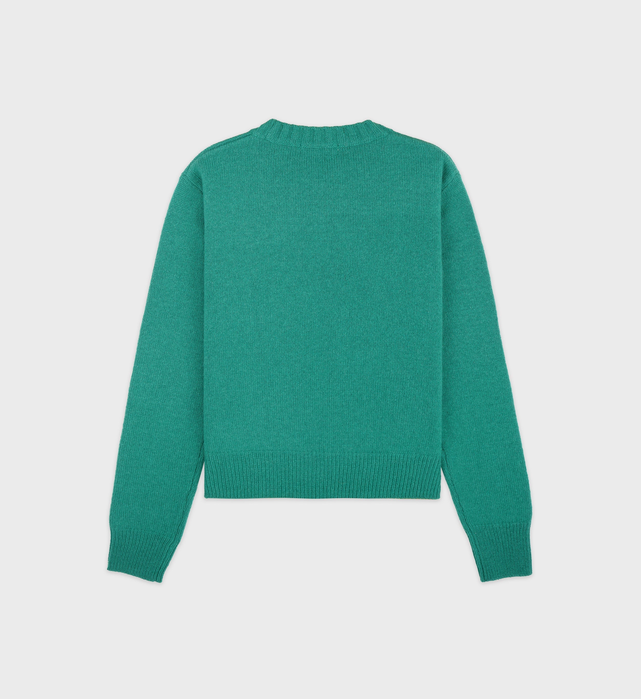 Crown Cashmere Crewneck - Green - Women
