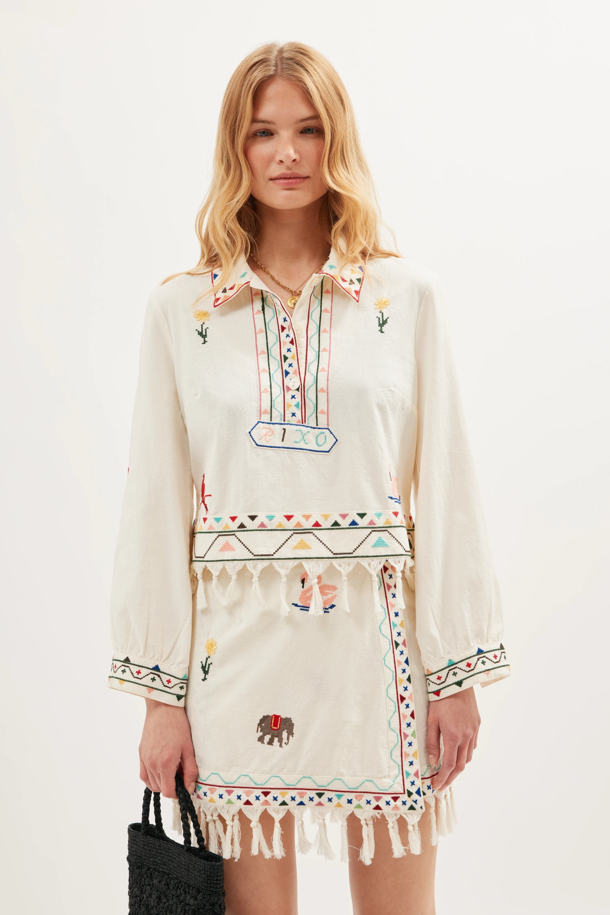 Baela Wildling Embroidery Cream Skirt