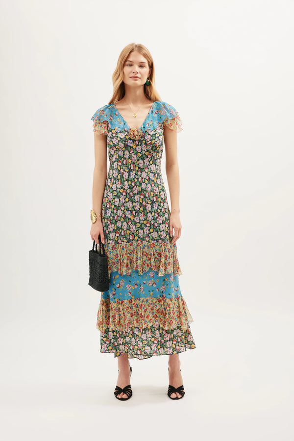 Vestido mixto Benoite Jeannie Multicolor