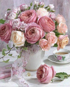 Broderie Point De Croix - Bouquet De Rose