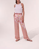 Pantalón Azia - Blanco Rosa Diagonal Batik - Mujer