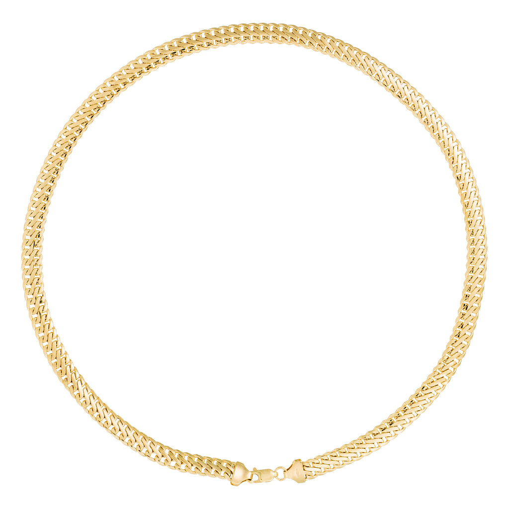 Collar "Nathalia" - Malla Ovalada - Oro amarillo 375/1000