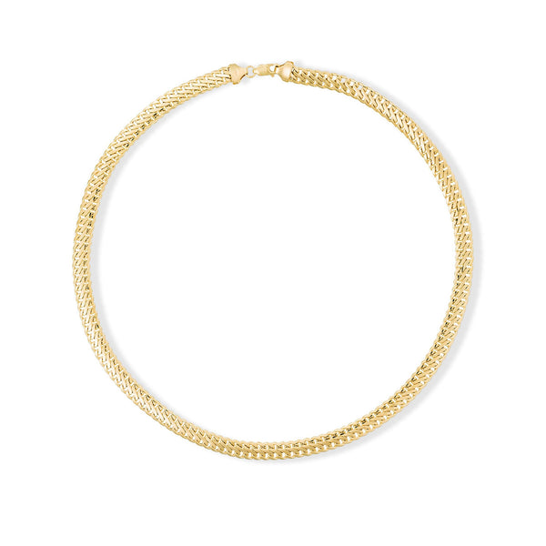 “Nathalia” Mesh Necklace 375/1000 Yellow Gold
