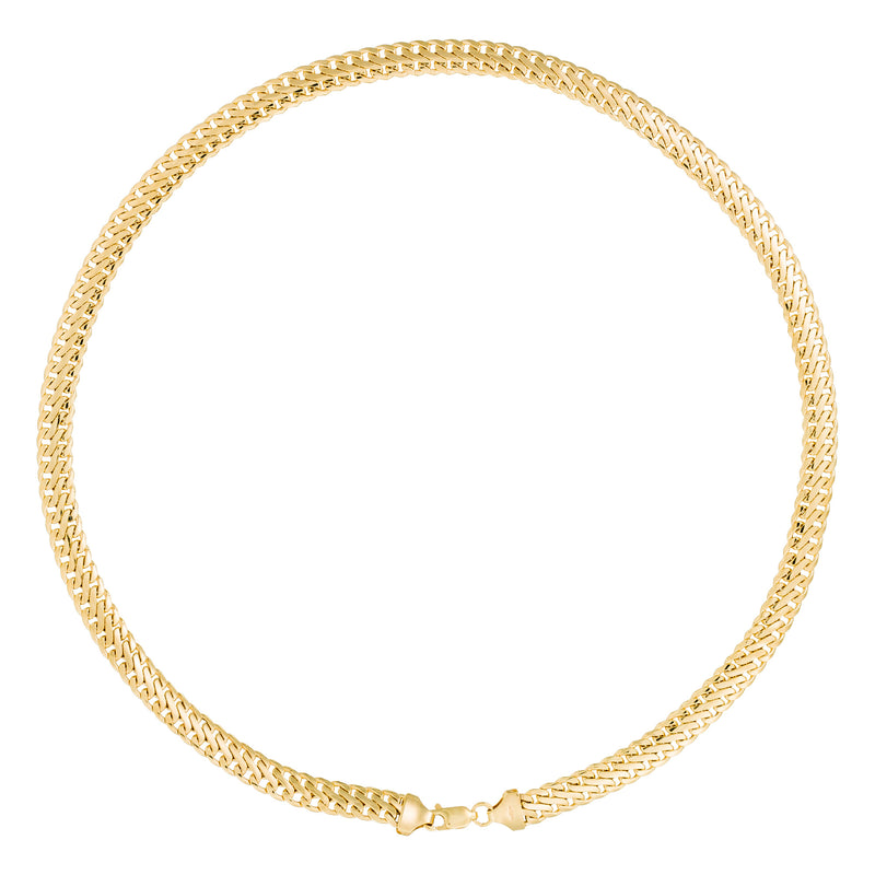 Collar "Nathalia" - Malla Ovalada - Oro amarillo 375/1000