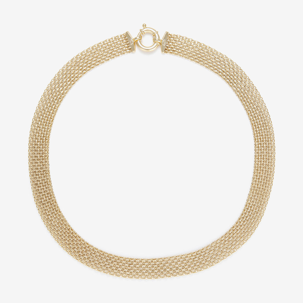 Collier "Maille Calera" Fermoir Boué Or Jaune 375/1000