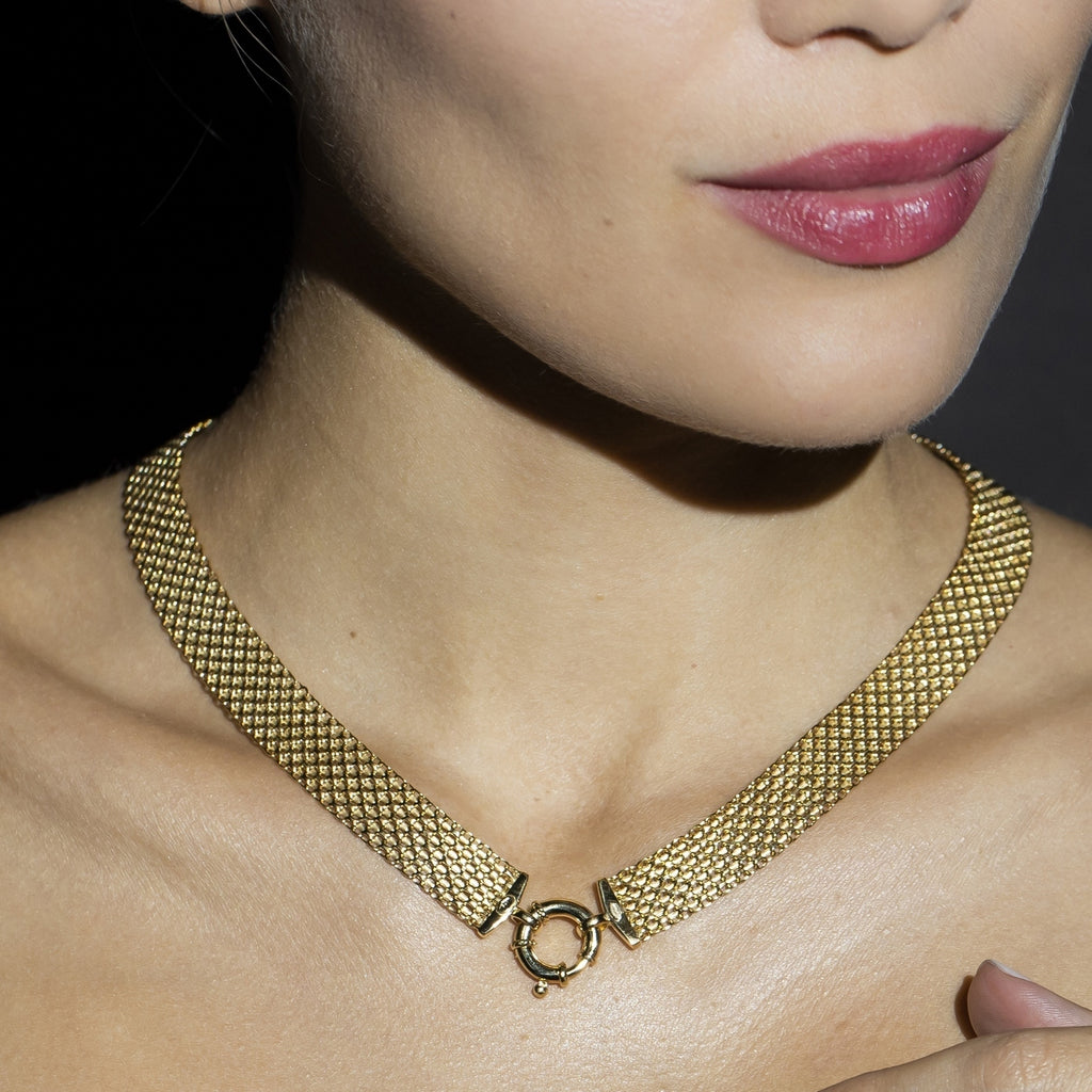 Collier "Maille Calera" Fermoir Boué - Or Jaune 375/1000