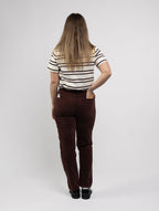 Women's Chocolate Straight-Leg Trousers