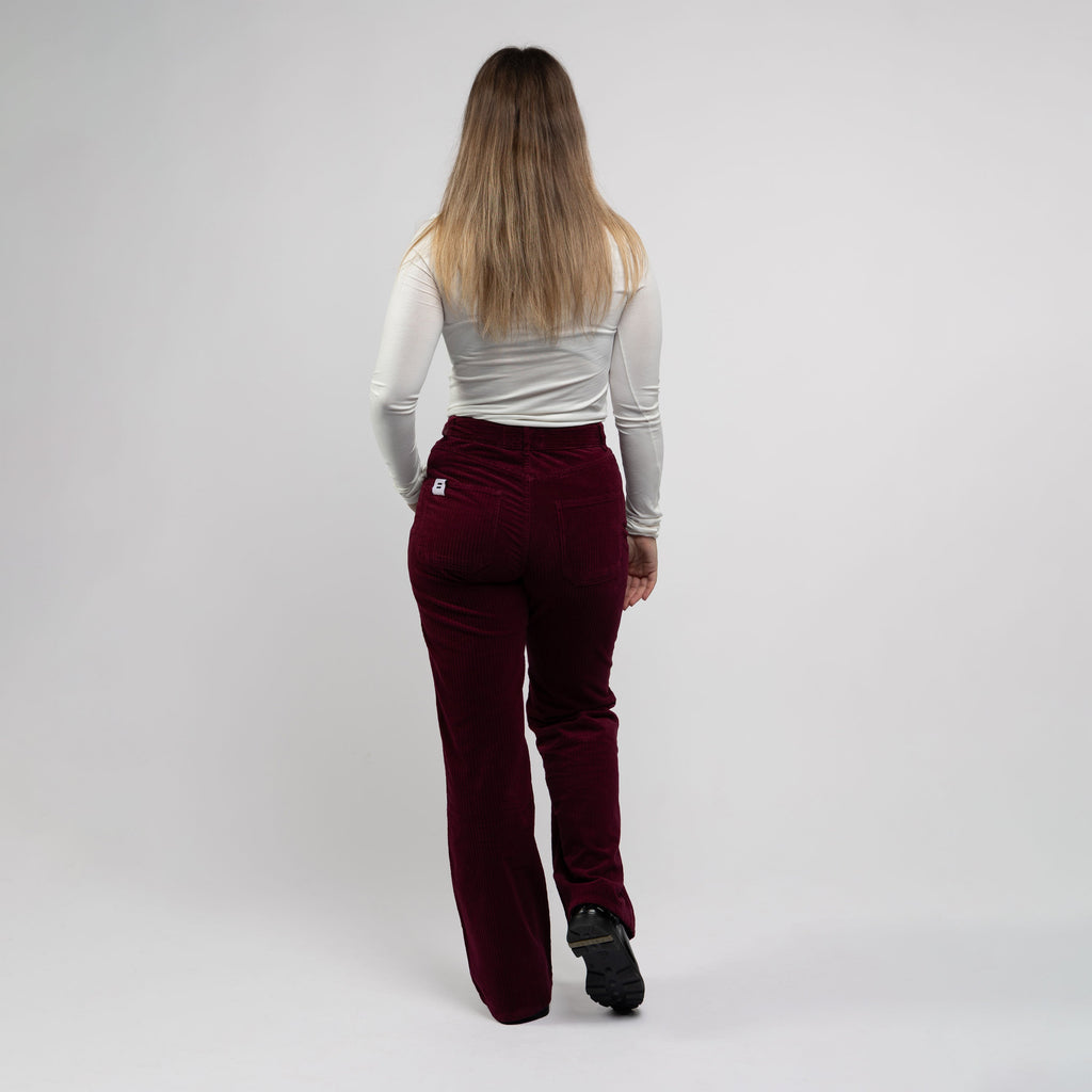 Pantaloni flare prugna