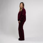 Pantaloni flare prugna