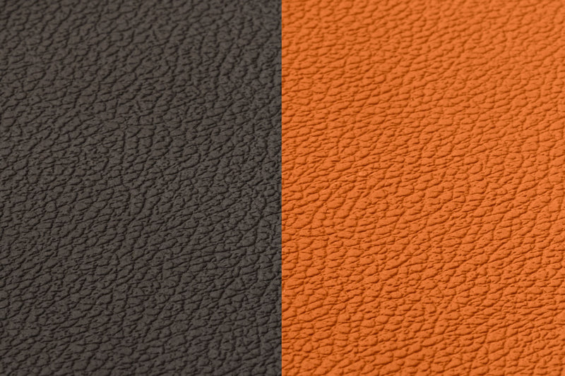 Sous-Verre Curve Réversible - 6 Pièces - Cuir Recyclé Orange Et Chocolat