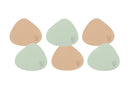 Sous-Verre Curve Réversible - 6 Pièces - Cuir Recyclé Rose Pâle Et Vert Pâle