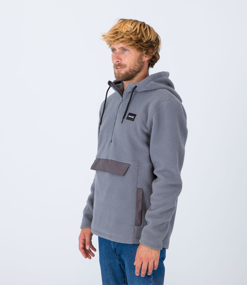 Sudadera Anorak Sherpa 1/4 Zip Po - Stone Grey - Hombre