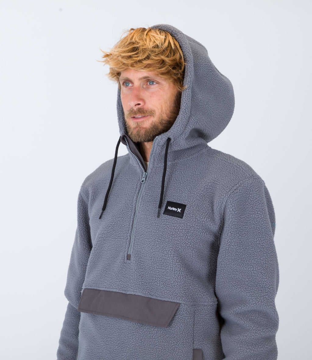 Sudadera Anorak Sherpa 1/4 Zip Po - Stone Grey - Hombre