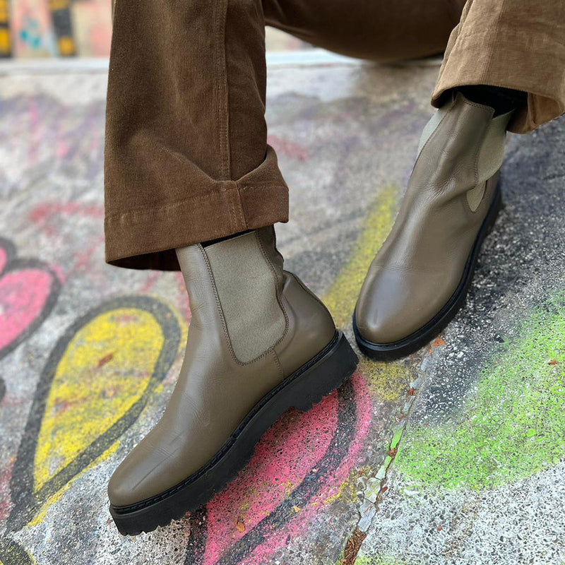 Chelsea Boots Clio Tuil X Veronika Loubry - Veronika - Cuir Kaki