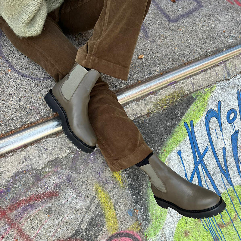 Chelsea Boots Clio Tuil X Veronika Loubry - Veronika - Cuir Kaki