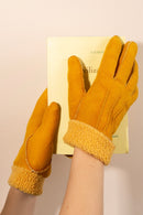 Gants Curly Peau Lainée - Moutarde - Femme
