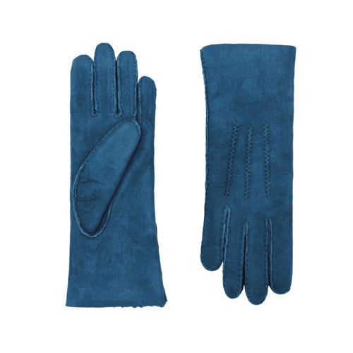 Gants Curly Peau Lainée - Teal - Femme