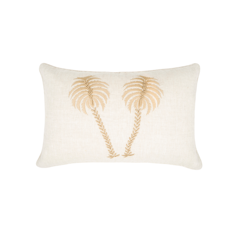 Coussin - Cloud - Lin Beige - Palmiers