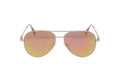 Luxury Eyewear – Lunettes De Soleil - Cutler And Gross, lunettes de soleil aviateur, monture dorée, verres roses et jaunes, vue de face