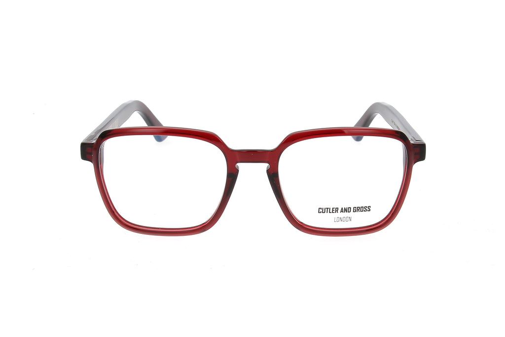 Luxury Eyewear – Okulary przeciwsłoneczne - Cutler And Gross, widok od przodu czerwono-szarych okularów korekcyjnych