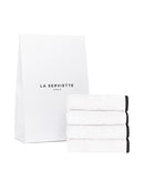 Lot De 4 Carrés Visage - Blanc Liseré Noir