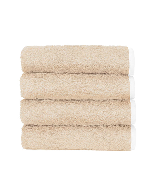 Lot De 4 Carrés Visage - Sable Liseré Blanc