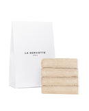 Lot De 4 Carrés Visage - Sable Liseré Blanc