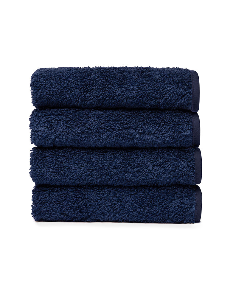 Carré visage x4 - Bleu Nuit liseré Bleu