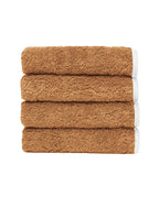 4-pack ansiktsdukar - Macchiato med vit kantrand