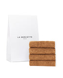 Lot De 4 Carrés Visage - Macchiato Liseré Blanc