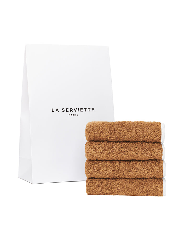 Lot De 4 Carrés Visage - Macchiato Liseré Blanc