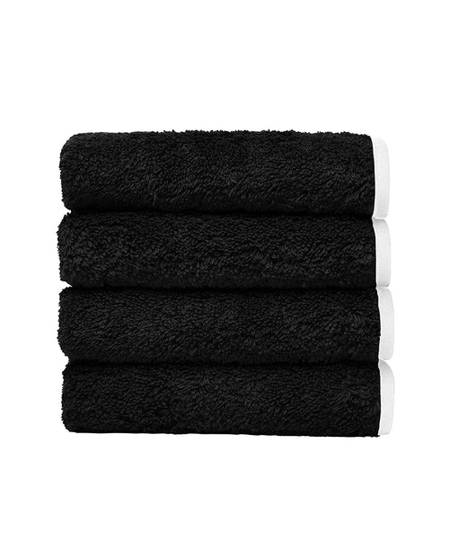 Lot De 4 Carrés Visage - Noir Liseré Blanc