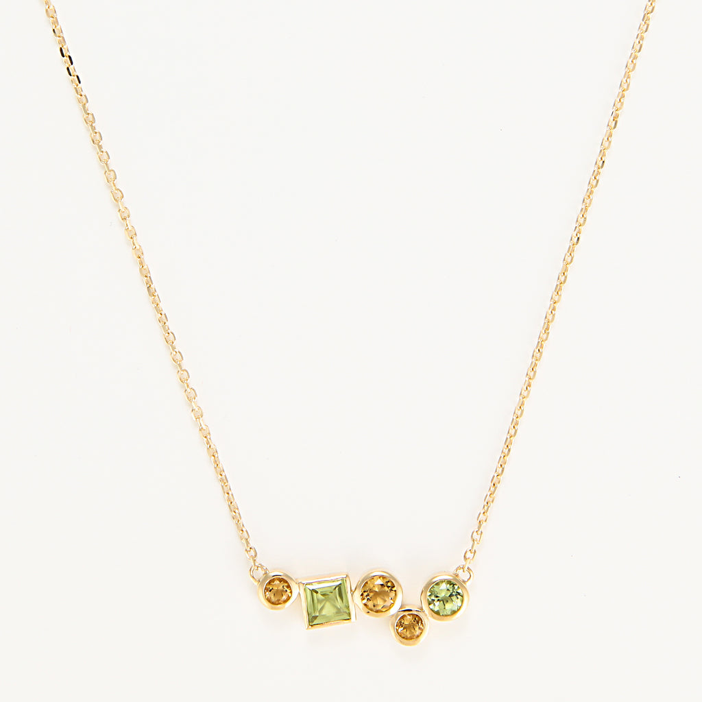 Collana "Colorama" quarzo citrino peridoto 0,91/5 - Oro giallo 375/1000