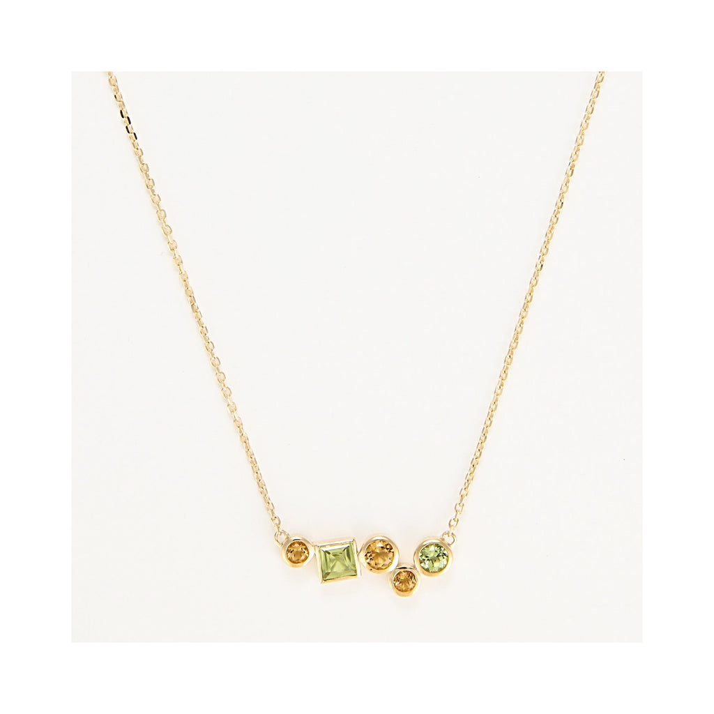 Collier "Colorama" Citrine Peridot 0,91/5 - Or Jaune 375/1000