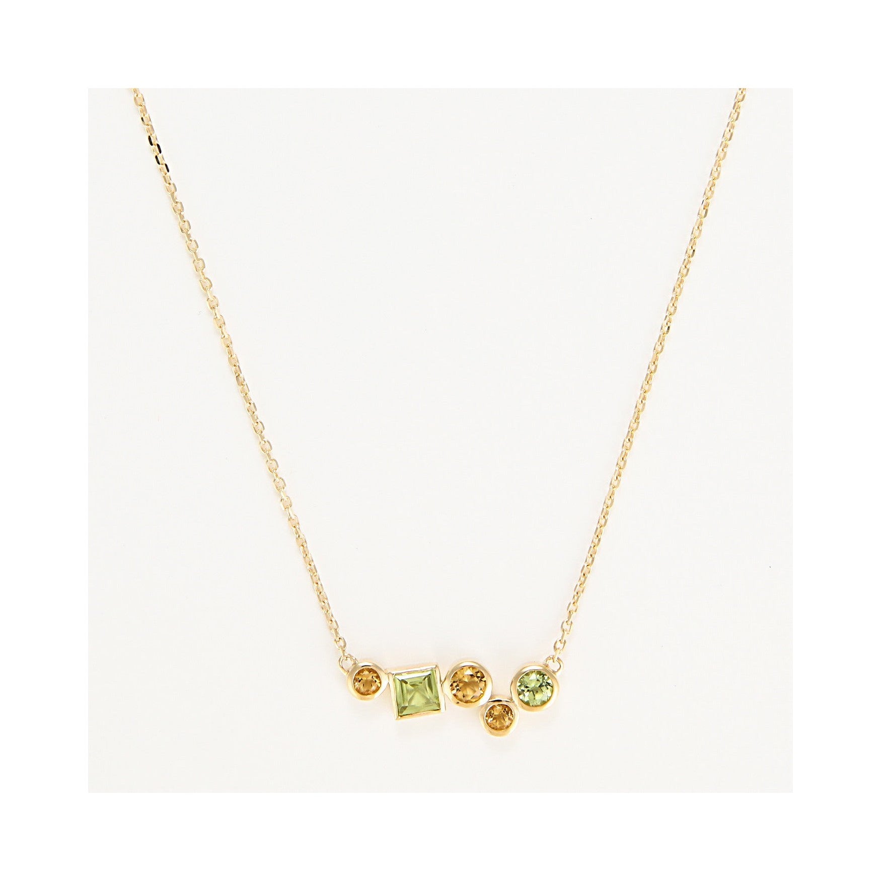 Collier "Colorama" Citrine Peridot 0,91/5 - Or Jaune 375/1000