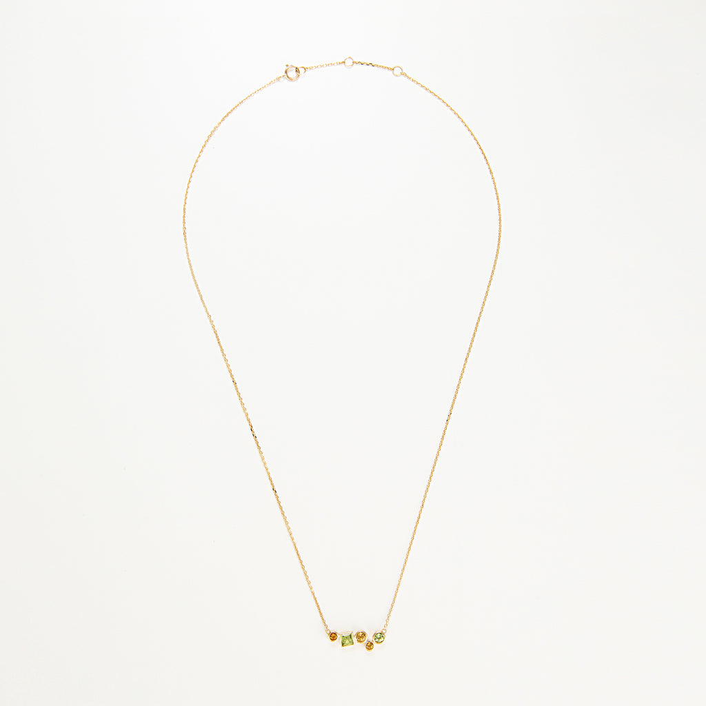 Collana "Colorama" quarzo citrino peridoto 0,91/5 - Oro giallo 375/1000