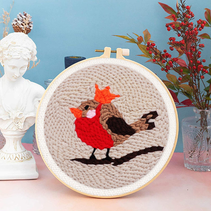 Punch Needle Oiseau Rouge-Gorge