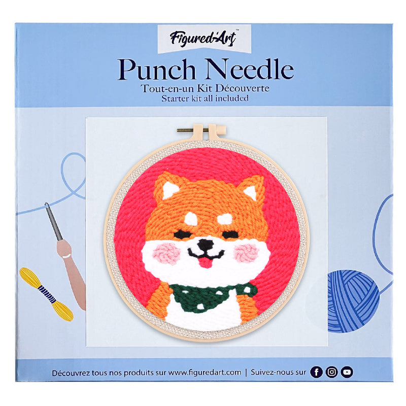 Punch Needle Chien Shiba Inu